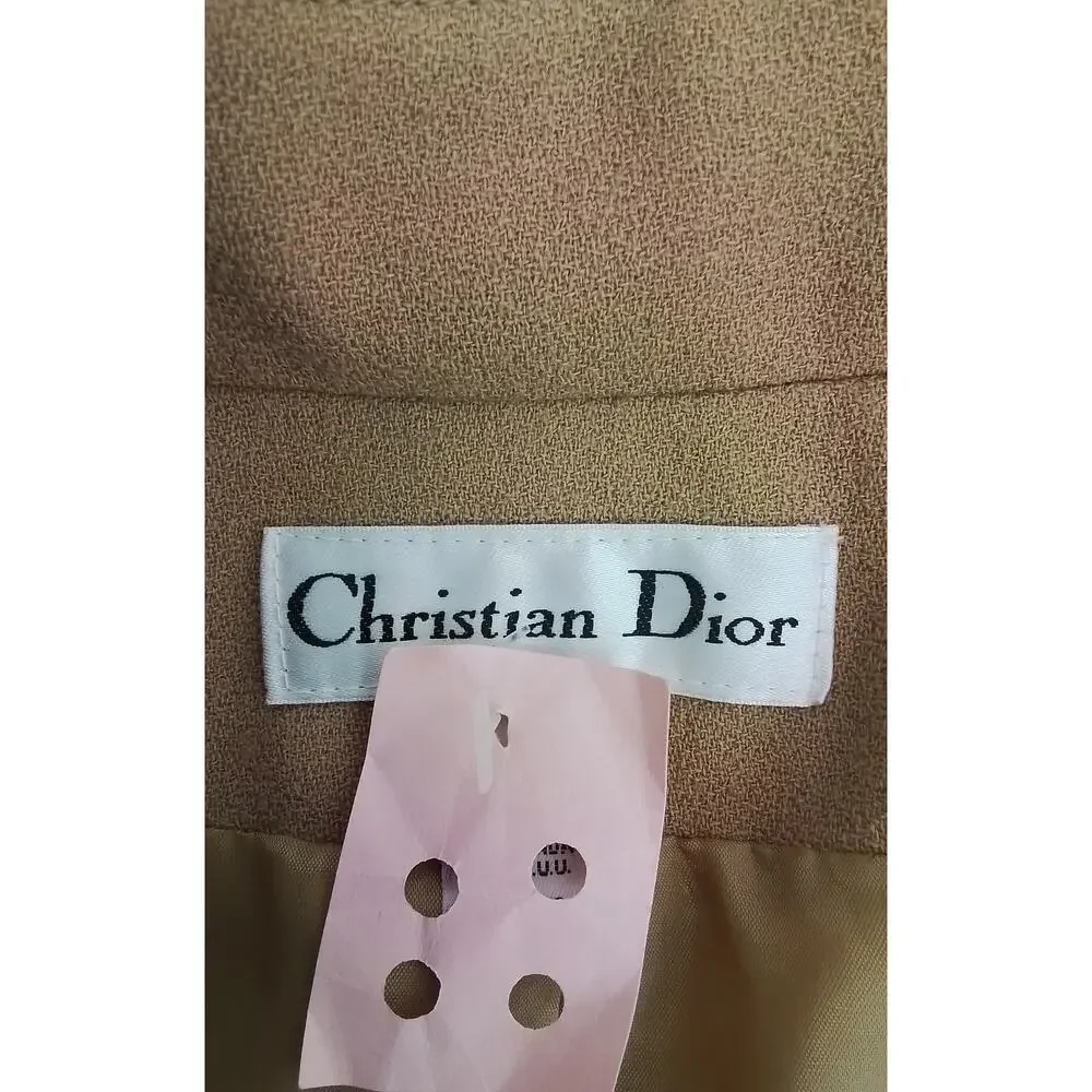 Christian Dior Skirt Suit Set Women's 4 Brown/Black Velvet Jacket + Skirt #J3401